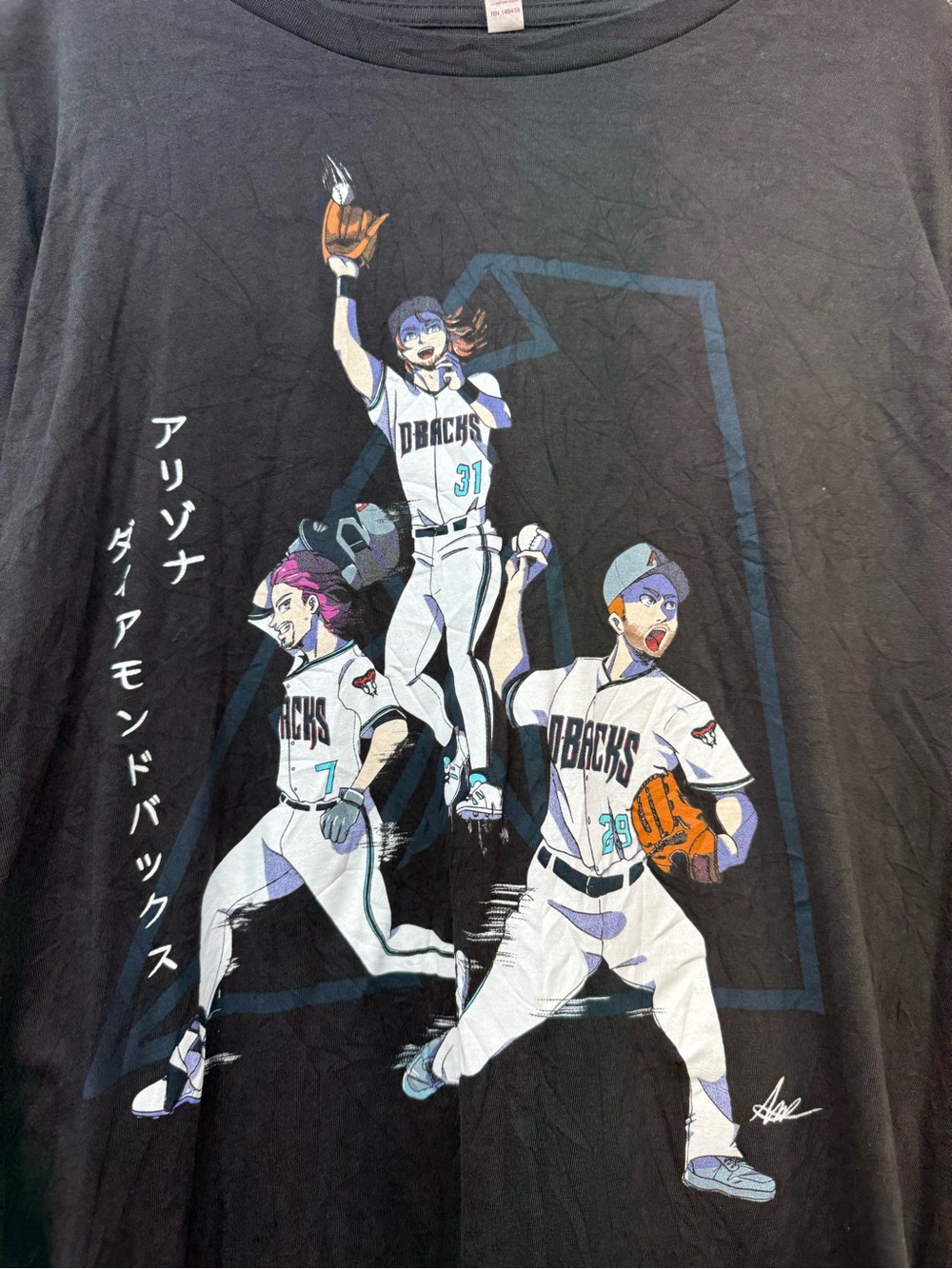 Black Anime Sports Graphic Tee - Picture 2 of 4